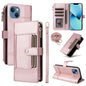 Crossbody Strap RFID Blocking Zipper Wallet Leather Phone Case, For iPhone 14 Plus, For iPhone 14 / 13, For iPhone 14 Pro, For iPhone 14 Pro Max