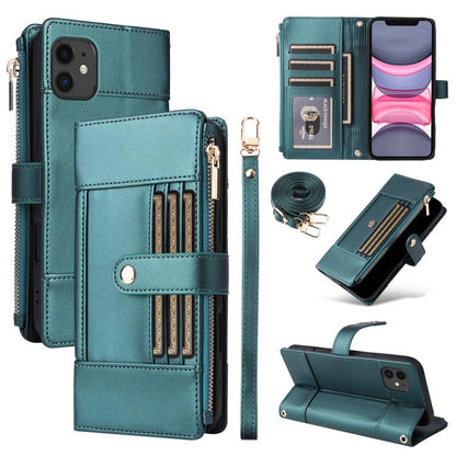 Crossbody Strap RFID Blocking Zipper Wallet Leather Phone Case, For iPhone 12 Pro Max, For iPhone 11 Pro Max, For iPhone 11, For iPhone 11 Pro