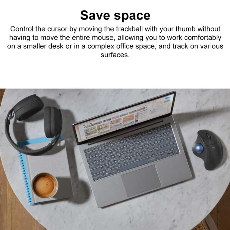 Logitech ERGO M575S Trackball Professional CAD Work Wireless Bluetooth Mouse