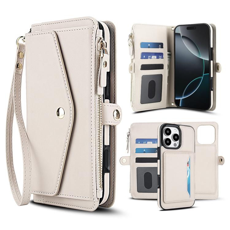 Multifunctional Wallet Detachable Leather Phone Case with Lanyard