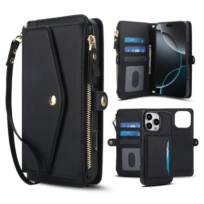 Multifunctional Wallet Detachable Leather Phone Case with Lanyard