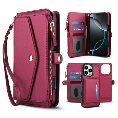 Multifunctional Wallet Detachable Leather Phone Case with Lanyard