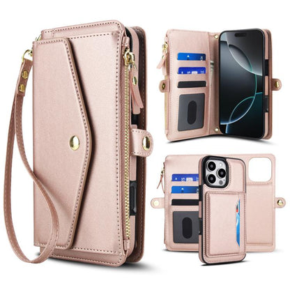Multifunctional Wallet Detachable Leather Phone Case with Lanyard