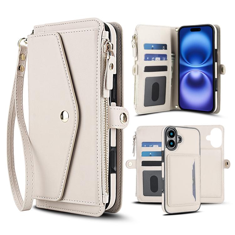 Multifunctional Wallet Detachable Leather Phone Case with Lanyard, For iPhone 16, For iPhone 15 Pro Max, For iPhone 15 Pro, For iPhone 15 Plus