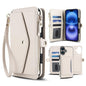 Multifunctional Wallet Detachable Leather Phone Case with Lanyard, For iPhone 16, For iPhone 15 Pro Max, For iPhone 15 Pro, For iPhone 15 Plus