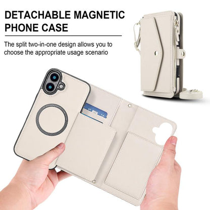 Multifunctional Wallet Detachable Leather Phone Case with Lanyard, For iPhone 16, For iPhone 15 Pro Max, For iPhone 15 Pro, For iPhone 15 Plus