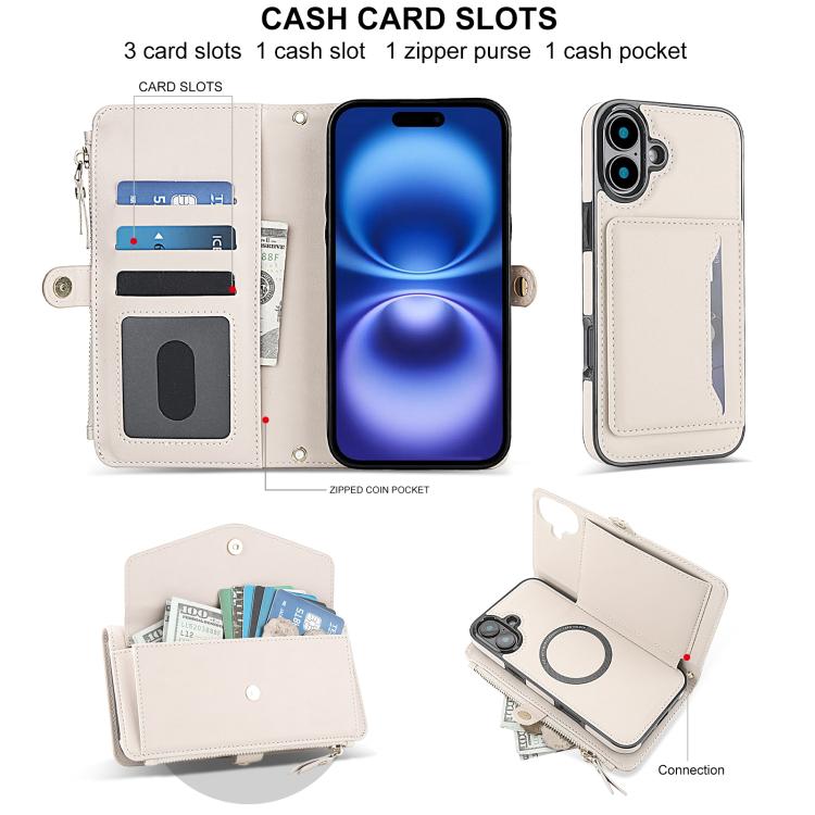 Multifunctional Wallet Detachable Leather Phone Case with Lanyard, For iPhone 16, For iPhone 15 Pro Max, For iPhone 15 Pro, For iPhone 15 Plus