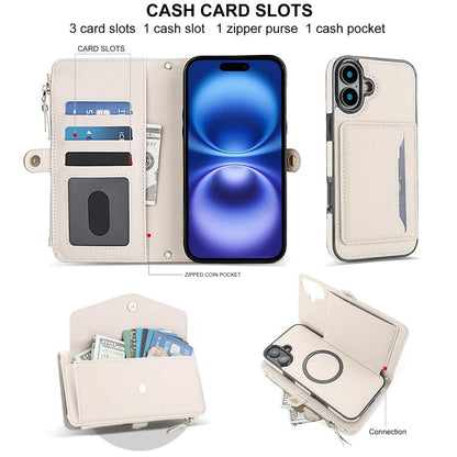 Multifunctional Wallet Detachable Leather Phone Case with Lanyard, For iPhone 16, For iPhone 15 Pro Max, For iPhone 15 Pro, For iPhone 15 Plus