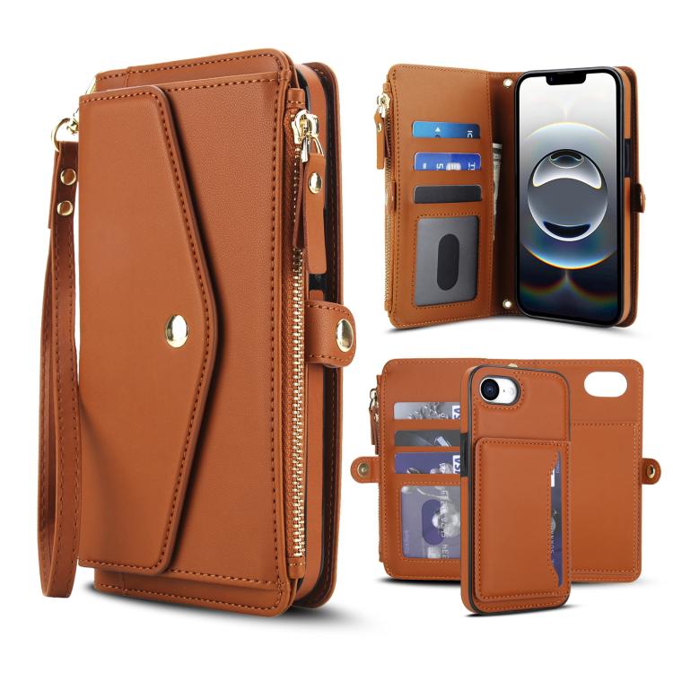 Multifunctional Wallet Detachable Leather Phone Case with Lanyard