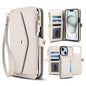 Multifunctional Wallet Detachable Leather Phone Case with Lanyard, For iPhone 16, For iPhone 15 Pro Max, For iPhone 15 Pro, For iPhone 15 Plus