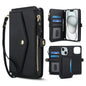 Multifunctional Wallet Detachable Leather Phone Case with Lanyard, For iPhone 16, For iPhone 15 Pro Max, For iPhone 15 Pro, For iPhone 15 Plus