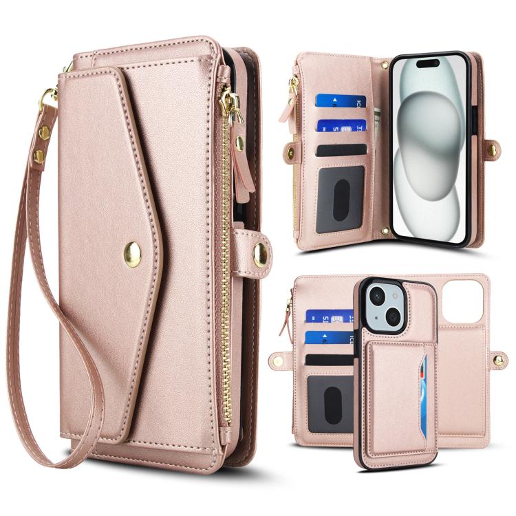 Multifunctional Wallet Detachable Leather Phone Case with Lanyard