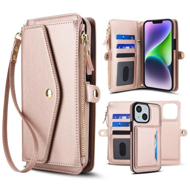 Multifunctional Wallet Detachable Leather Phone Case with Lanyard