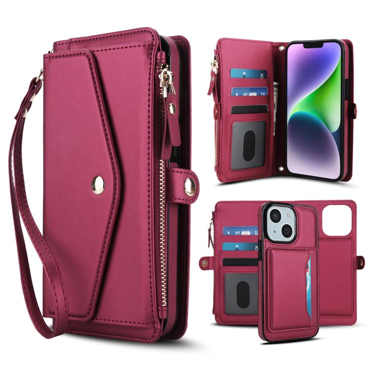 Multifunctional Wallet Detachable Leather Phone Case with Lanyard