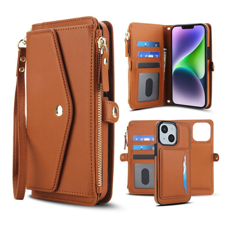 Multifunctional Wallet Detachable Leather Phone Case with Lanyard