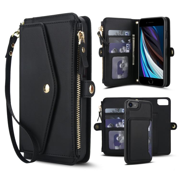 Multifunctional Wallet Detachable Leather Phone Case with Lanyard