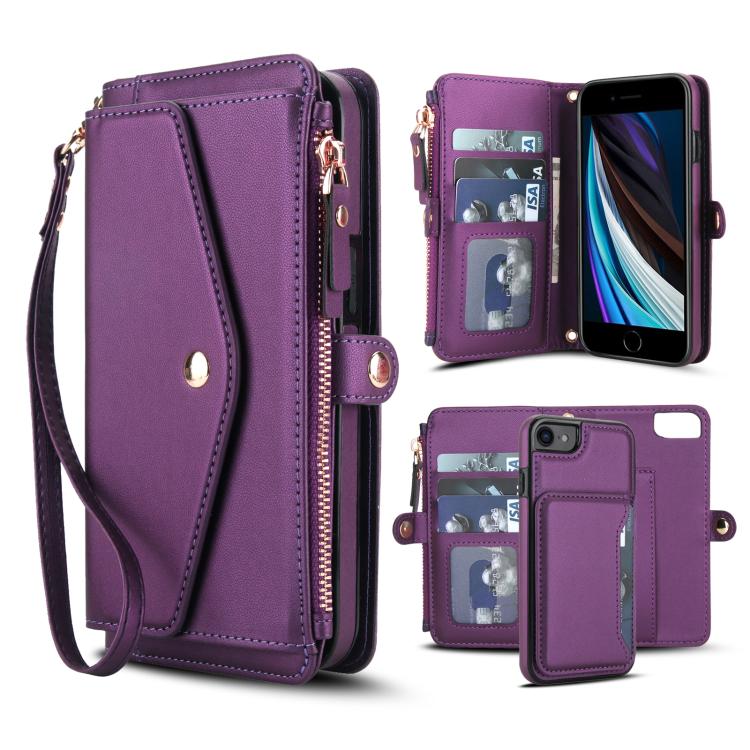 Multifunctional Wallet Detachable Leather Phone Case with Lanyard