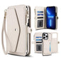 Multifunctional Wallet Detachable Leather Phone Case with Lanyard