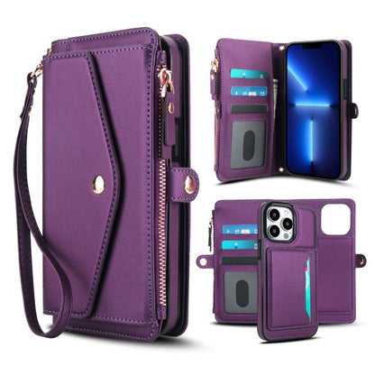 Multifunctional Wallet Detachable Leather Phone Case with Lanyard