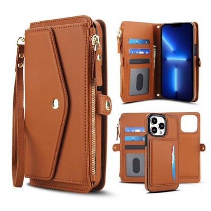 Multifunctional Wallet Detachable Leather Phone Case with Lanyard