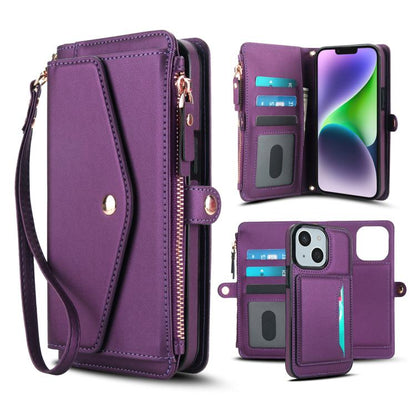 Multifunctional Wallet Detachable Leather Phone Case with Lanyard