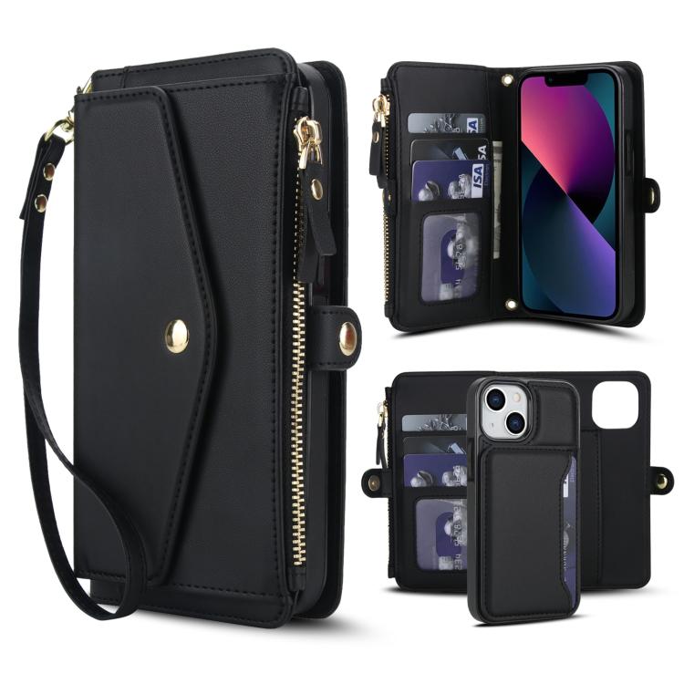 Multifunctional Wallet Detachable Leather Phone Case with Lanyard
