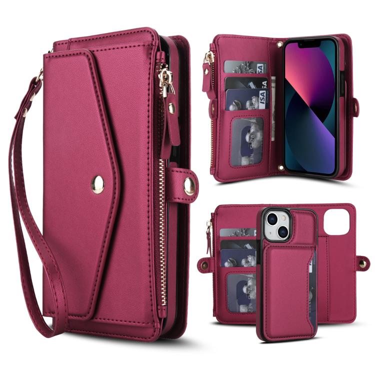 Multifunctional Wallet Detachable Leather Phone Case with Lanyard