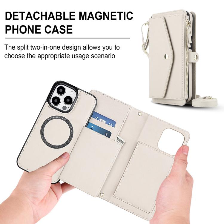 Multifunctional Wallet Detachable Leather Phone Case with Lanyard