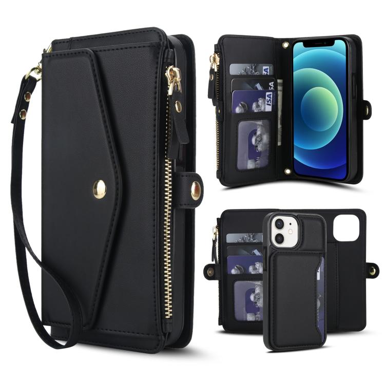 Multifunctional Wallet Detachable Leather Phone Case with Lanyard