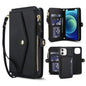 Multifunctional Wallet Detachable Leather Phone Case with Lanyard