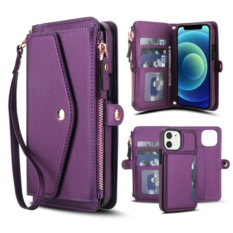 Multifunctional Wallet Detachable Leather Phone Case with Lanyard