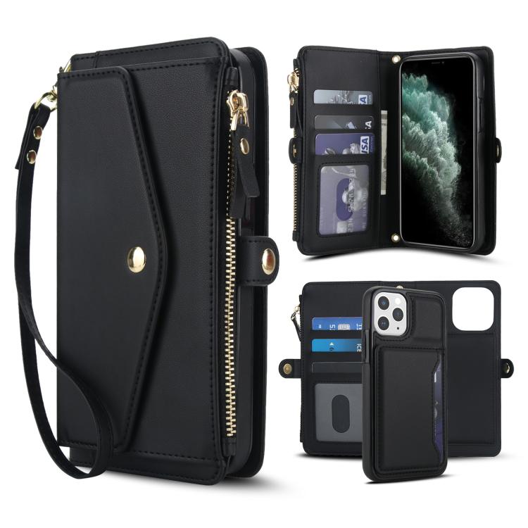 Multifunctional Wallet Detachable Leather Phone Case with Lanyard