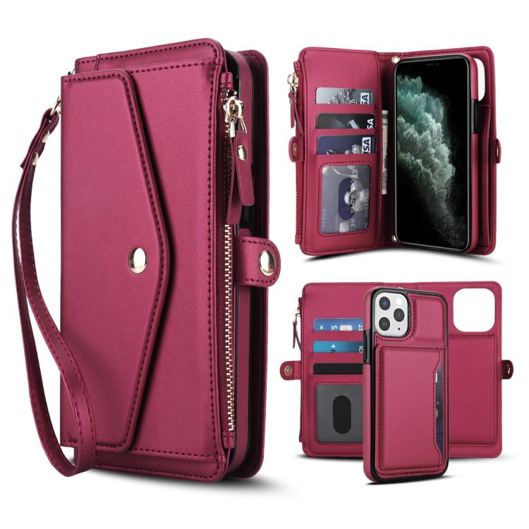 Multifunctional Wallet Detachable Leather Phone Case with Lanyard