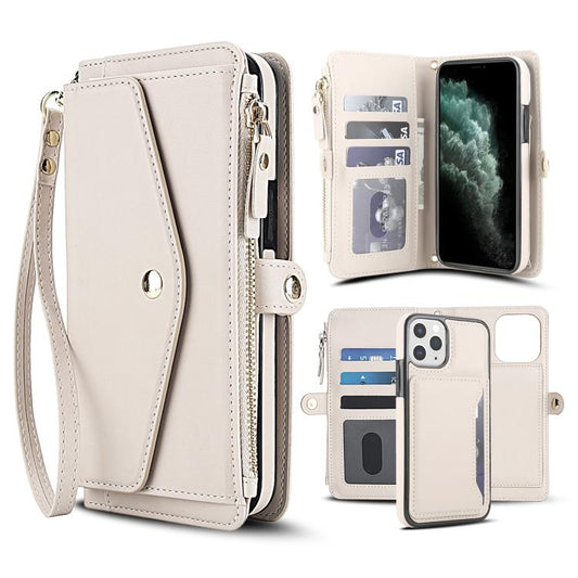 Multifunctional Wallet Detachable Leather Phone Case with Lanyard
