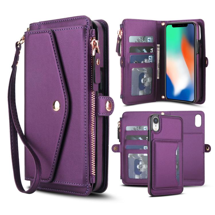 Multifunctional Wallet Detachable Leather Phone Case with Lanyard