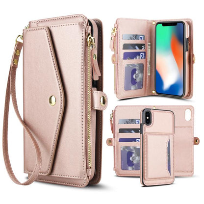 Multifunctional Wallet Detachable Leather Phone Case with Lanyard