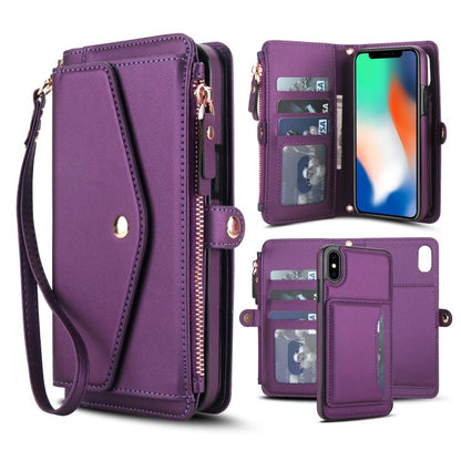 Multifunctional Wallet Detachable Leather Phone Case with Lanyard