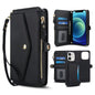 Multifunctional Wallet Detachable Leather Phone Case with Lanyard