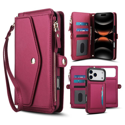 Multifunctional Wallet Detachable Leather Phone Case with Lanyard, For iPhone 17e / 16e, For iPhone 17 Pro Max, For iPhone 17 Pro, For iPhone 17