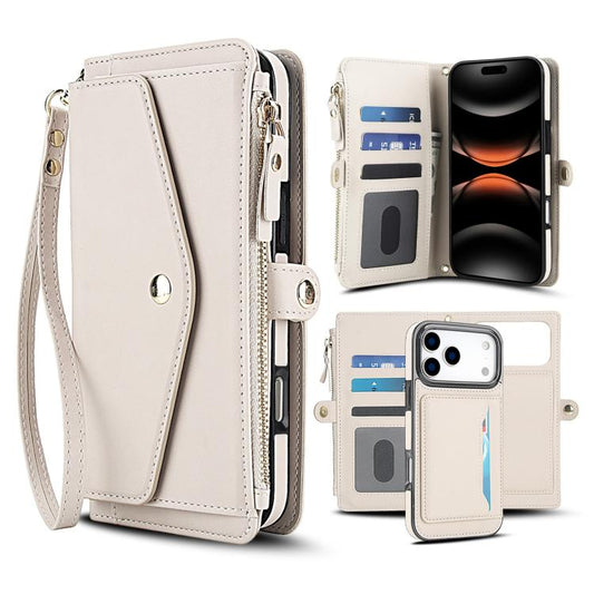 Multifunctional Wallet Detachable Leather Phone Case with Lanyard, For iPhone 18 Pro / 17 Pro, For iPhone 18 Pro Max / 17 Pro Max, For iPhone 17e / 16e, For iPhone 17
