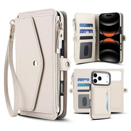 Multifunctional Wallet Detachable Leather Phone Case with Lanyard, For iPhone 17e / 16e, For iPhone 17 Pro Max, For iPhone 17 Pro, For iPhone 17