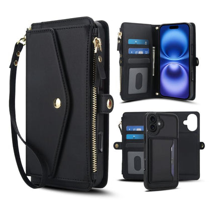 Multifunctional Wallet Detachable Leather Phone Case with Lanyard