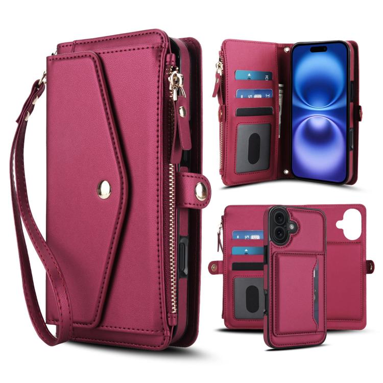 Multifunctional Wallet Detachable Leather Phone Case with Lanyard