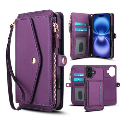 Multifunctional Wallet Detachable Leather Phone Case with Lanyard
