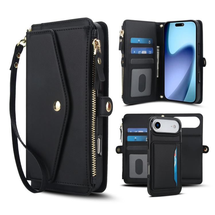 Multifunctional Wallet Detachable Leather Phone Case with Lanyard