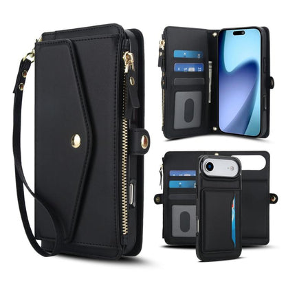 Multifunctional Wallet Detachable Leather Phone Case with Lanyard