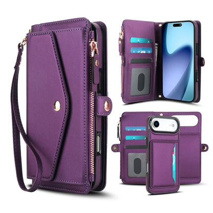Multifunctional Wallet Detachable Leather Phone Case with Lanyard