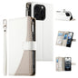Stitching Multi-card Zipper Wallet Leather Phone Case with Short Strap, For iPhone Air, For iPhone 16 Pro Max, For iPhone 16 Pro, For iPhone 16 Plus