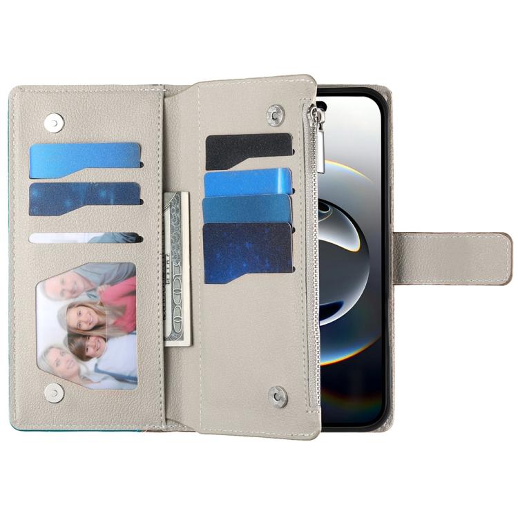 Stitching Multi-card Zipper Wallet Leather Phone Case with Short Strap, For iPhone 16e, For iPhone 16 Pro Max, For iPhone 16 Pro, For iPhone 16 Plus