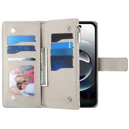 Stitching Multi-card Zipper Wallet Leather Phone Case with Short Strap, For iPhone 16e, For iPhone 16 Pro Max, For iPhone 16 Pro, For iPhone 16 Plus